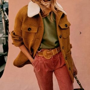 Sezane Eddy Wool Coat Ochre
